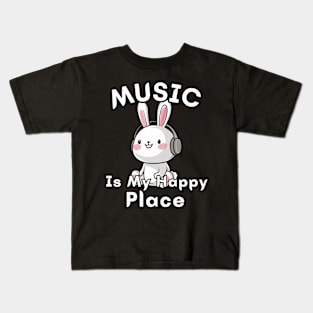 Rabbit Funny Music Kids T-Shirt